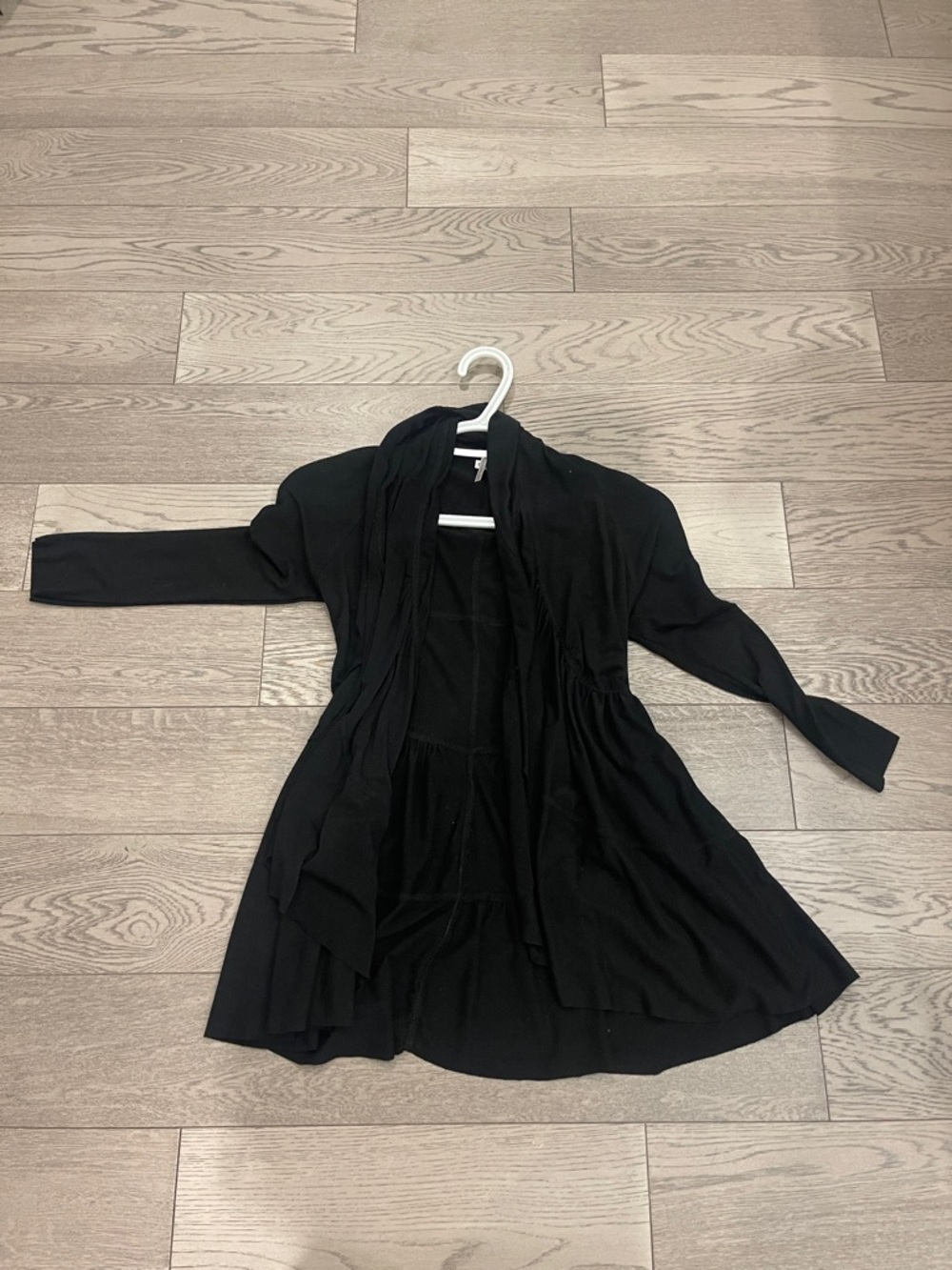 Black Women's Open-Front Draped Dress/Cardigan